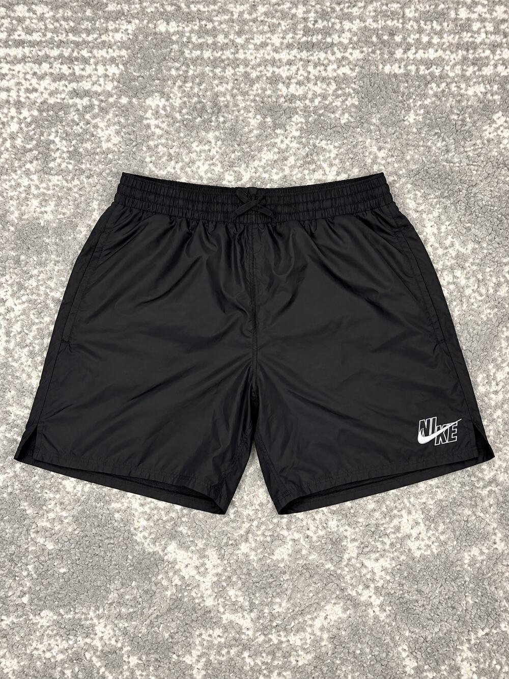 Nike Black Graphic Swoosh Athletic Shorts